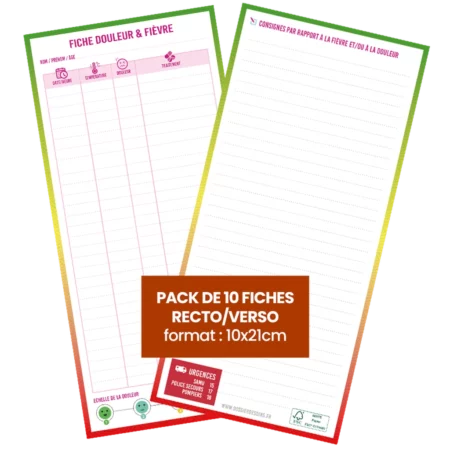 Pack fiches douleur et fièvre pour infirmier(e) libéral(e)