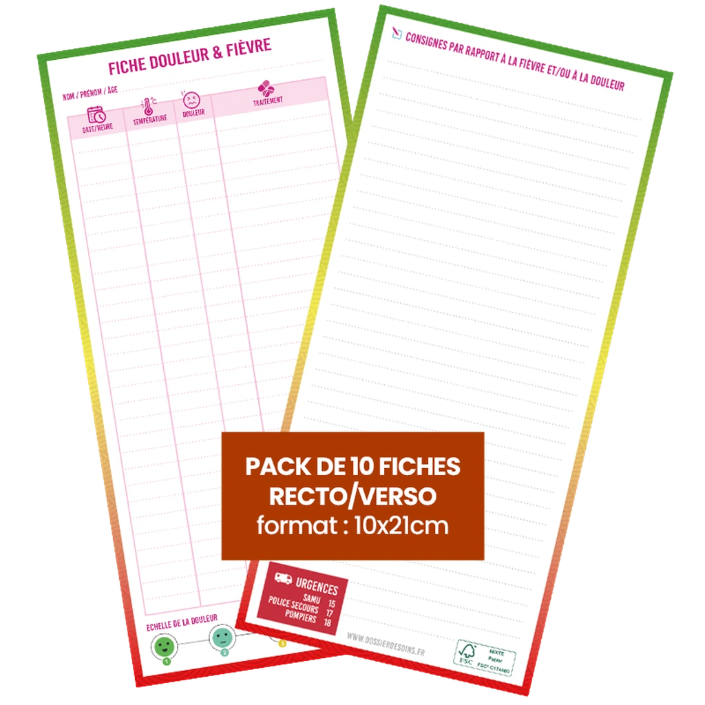 Pack fiches douleur et fièvre pour infirmier(e) libéral(e)