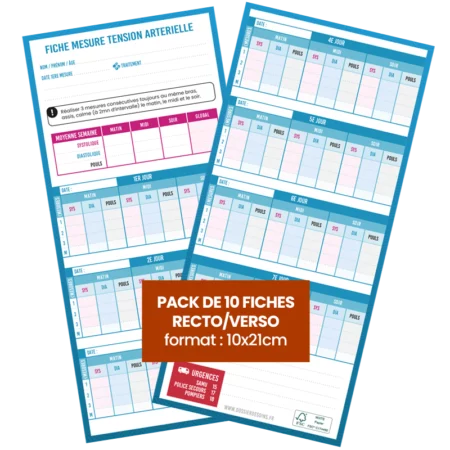 pack Fiches mesure tension artérielle pour infirmière libérale